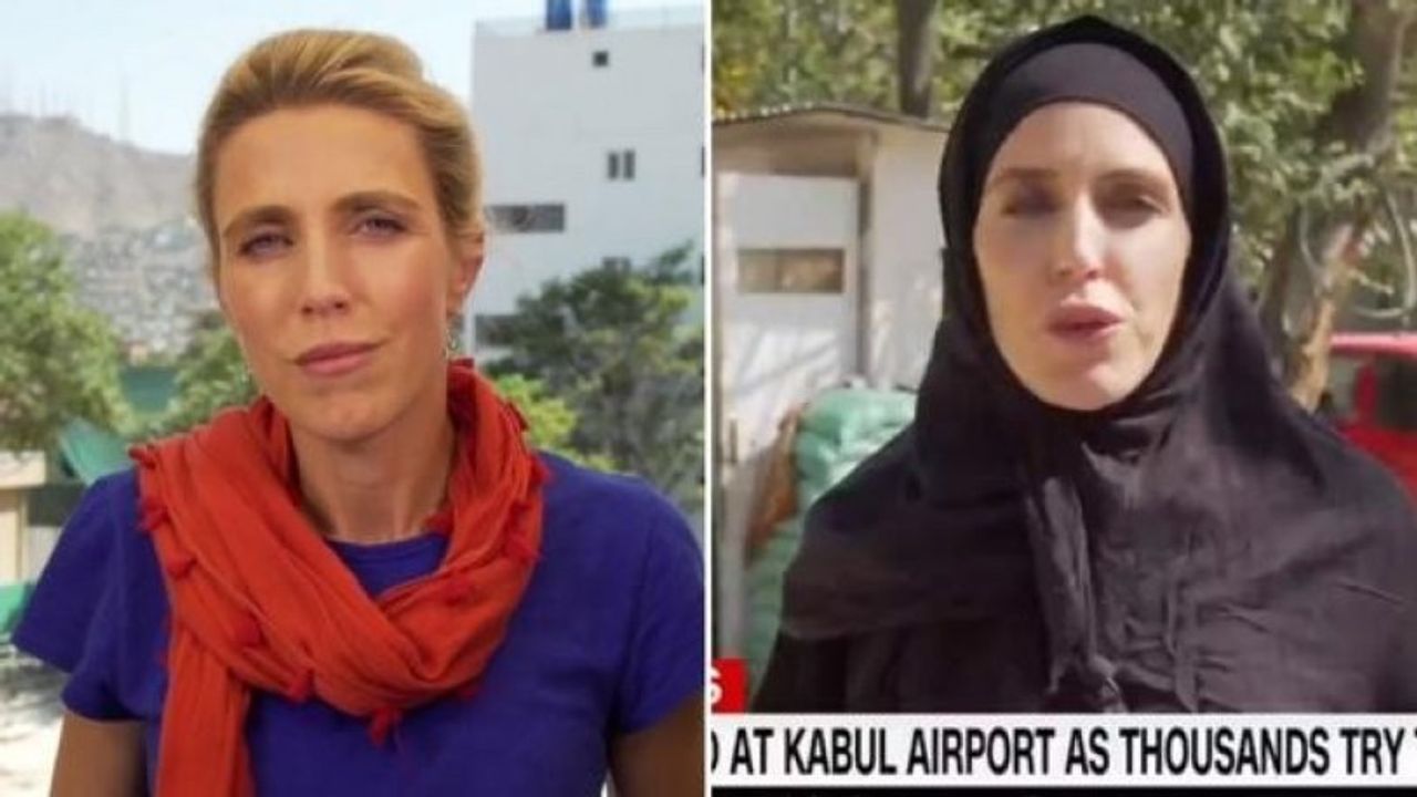 CNN muhabirinin kıyafeti, 'Şeriat getireceğiz' diyen Taliban'ın Kabil'e girmesiyle değişti