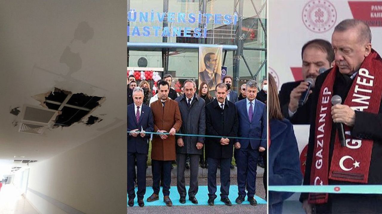 Cumhurbaşkanı Erdoğan’ın 1 ay önce açtığı çocuk hastanesinin tavanı çöktü