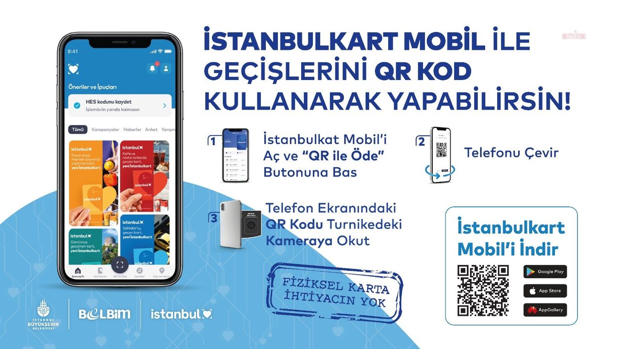 İstanbulkart'ın mobil QR kodla ödeme özelliği Marmaray'da da geçerli olacak