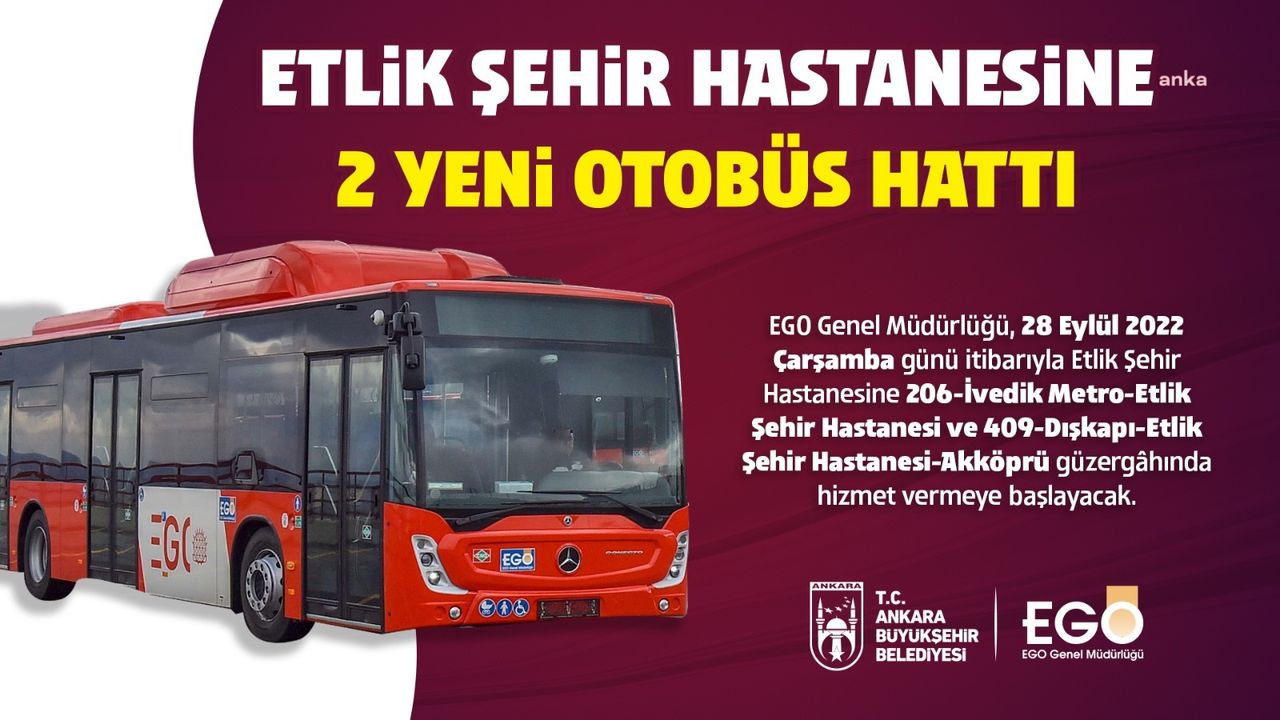 ABB, Etlik Şehir Hastanesi için iki yeni otobüs hattı açıyor