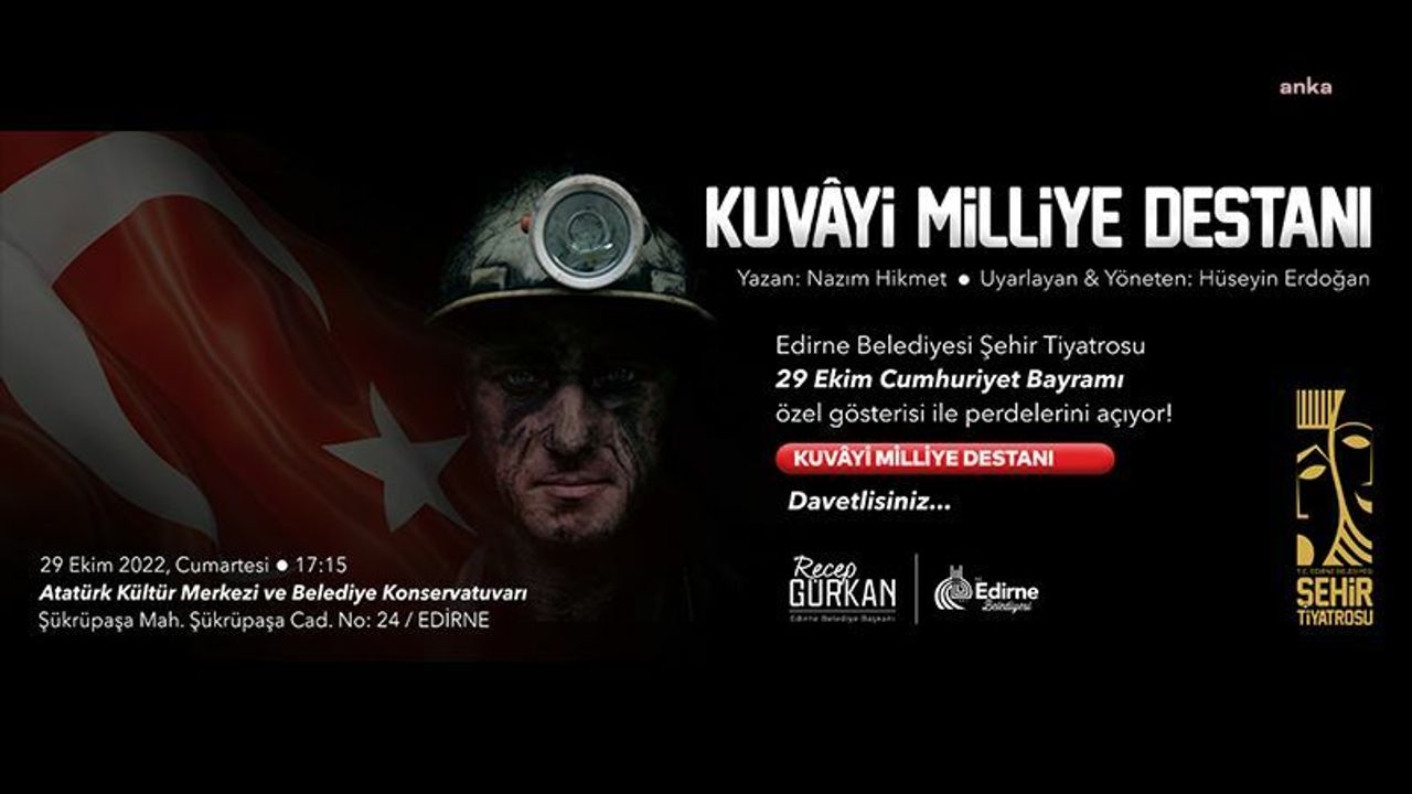 Edirne Belediyesi Şehir tiyatrosu, 29 Ekim özel gösterimi ile perdelerini açıyor