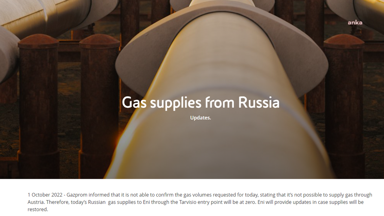 İtalyan enerji şirketi Eni: Gazprom bugün itibarıyla gaz akışını durdurdu