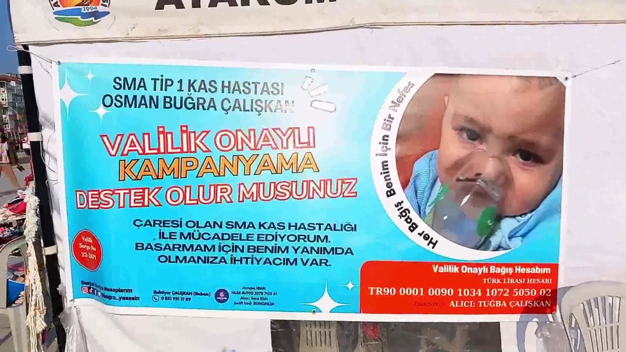 Samsun'da Sma Hastası 11 Aylık Osman Buğra Çalışkan İçin Kermes Düzenlendi