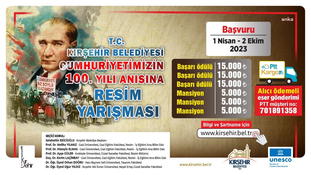 Kırşehir Belediyesi'nden Cumhuriyetin 100. yılı anısına resim yarışması