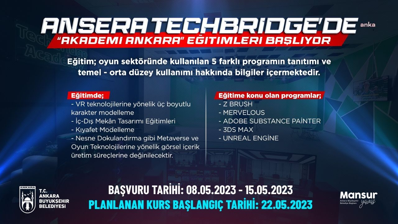 Ankara Büyükşehir Belediyesi’nden ‘Oyun ve Metaverse Teknolojileri Tasarım Eğitimi’