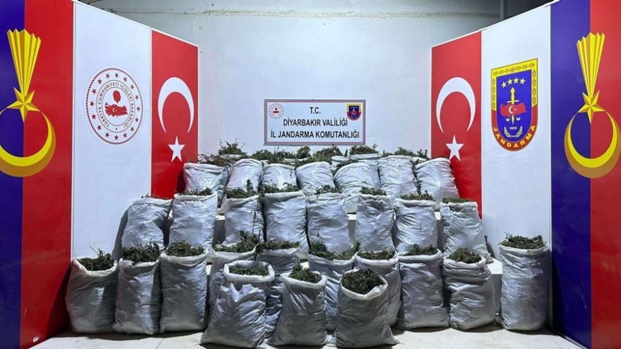 Diyarbakır'da 202 kilogram esrar ve 10 bin kök kenevir ele geçirildi