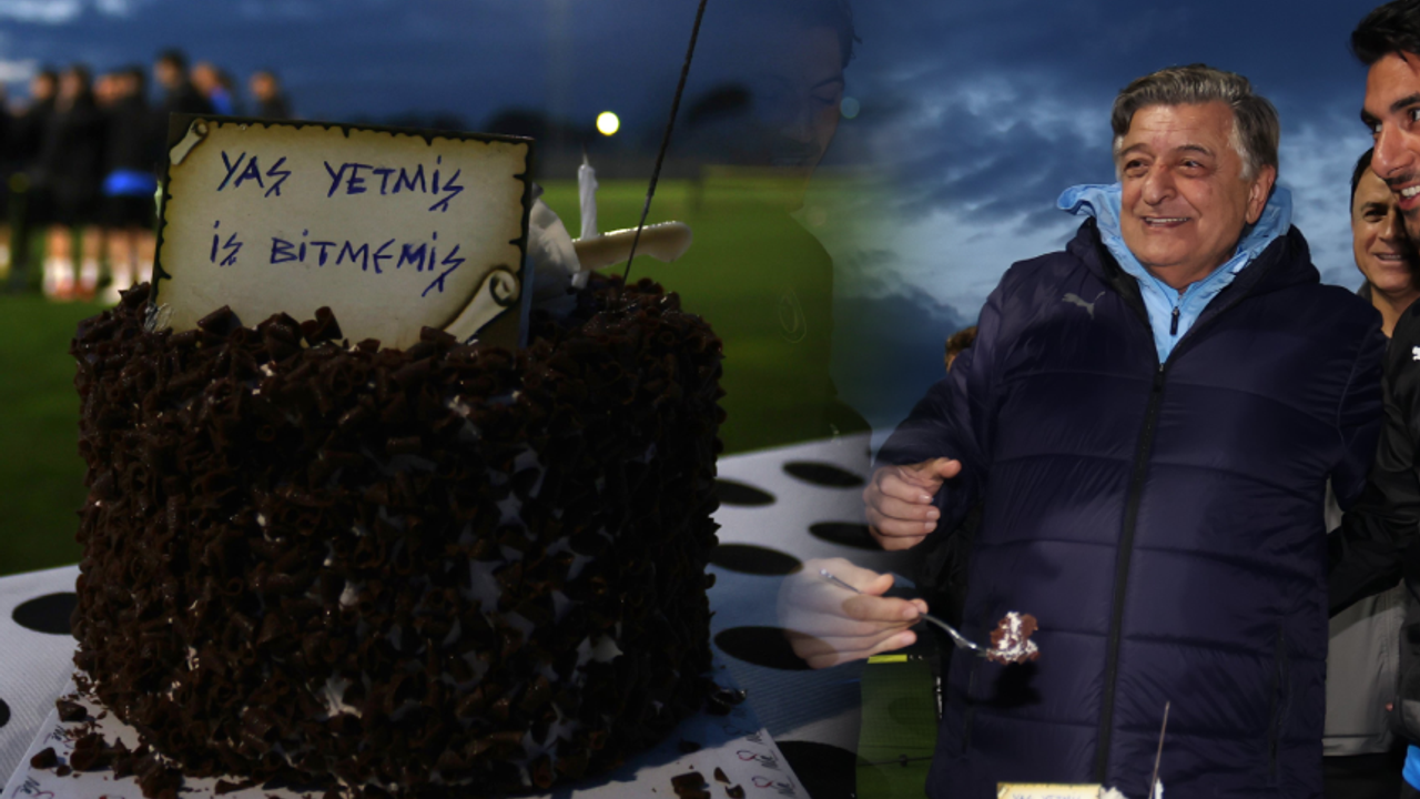 Futbolcularından Yılmaz Vural'a esprili doğum günü pastası: Yaş yetmiş...