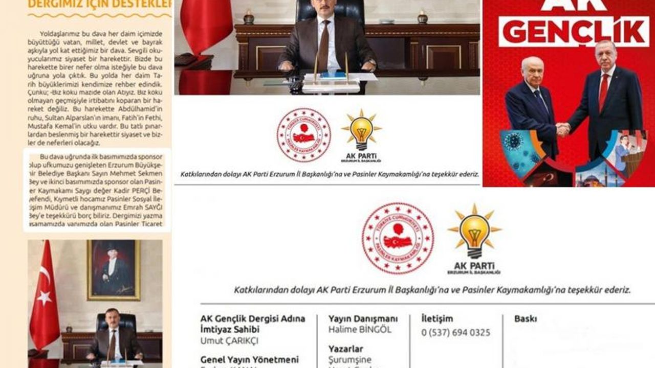 Kaymakam AKP’nin gençlik dergisine sponsor oldu