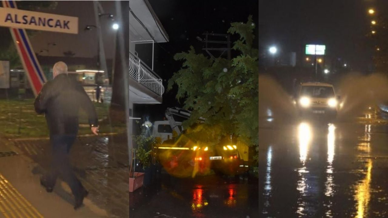 İzmir ve Denizli'de yağış ile şiddetli rüzgar hayatı olumsuz etkiledi