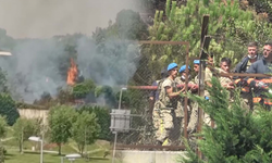 Esenler'de askeri kışladaki ormanlık alanda yangın çıktı