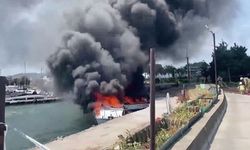 Maltepe'de demirli tekneler yandı