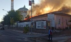 Diyarbakır’da cami şantiyesinde yangın çıktı