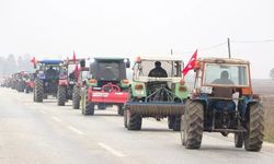 Traktörleriyle eylem yapan çiftçiler ÇED toplantısına engel oldu