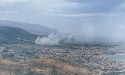 İzmir'in Urla ilçesinde yerleşim yerlerine yakın bölgede yangın