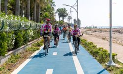 Mersin'de bisikletseverler, EuroVelo kapsamında 30 kilometrelik sürüş yaptı