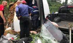 Bir trafik kazası haberi de Rize'den: Yabancı turistleri taşıyan minibüs devrildi, 25 yaralı