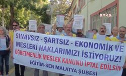 Malatya’da öğretmenlerden 'Kariyer basamakları' protestosu