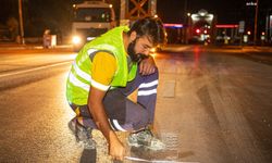 Mersin Büyükşehir, deforme olmuş 300 km yol çizgisini yeniliyor