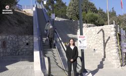 Bayramiç Belediyesi'nce yapımı tamamlanan yürüyen merdiven hizmete girdi