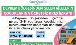 Depremzede çocuklar, İzmit Belediyesi Çınar Çocuk Evi’nden ücretsiz yararlanacak
