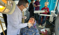 Tepebaşı Belediyesi'nin Mobil Diş Kliniği, 641 depremzedeye hizmet verdi