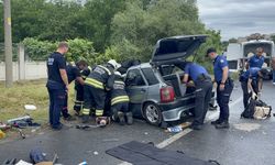 Tekirdağ'da yolcu otobüsüyle çarpışan otomobildeki sürücü öldü, 3 kişi yaralandı