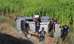 Sivas'ta mısır tarlasına devrilen hafif ticari araçtaki 2 kişi yaralandı