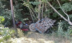 Bolu'da dereye devrilen traktörün sürücüsü ağır yaralandı