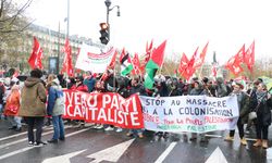 Paris'te "Gazze'de ateşkes" için yürüyüş düzenlendi