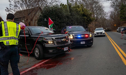 ABD Dışişleri Bakanı Blinken'ın aracına kırmızı boyalı eylem! "Gazze'deki masumların kanı"