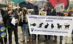 İzmir'de hayvan deney laboratuvarı protestosu