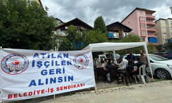 Şavşat’ta, mahkeme kararına rağmen belediyedeki işlerine başlatılmayan 30 işçi "eylem çadırı" kurdu