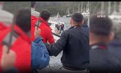 Muğla Göcek’te Osmanağa Koyu’nda iş makineleriyle yürütülen çalışmalar sürüyor, jandarma alana girişi engelliyor