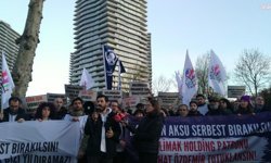 Sendikalar, Başaran Aksu ve Esra Işık’ın tutuklanmasını Limak Holding önünde protesto etti