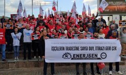 Bergama'da Biotrend Enerji işçilerinden toplu iş sözleşmesi eylemi