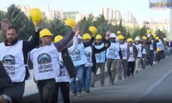 Doruk Madencilik işçileri Enerji ve Tabii Kaynaklar Bakanlığı'na yürüyor