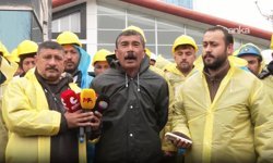 Doruk Madencilik işçileri Yıldızlar SSS Holding önünde: Bir an önce bu meseleyi çözsünler, işçilerin haklarını versinler