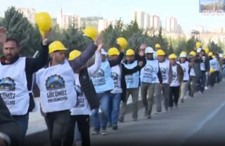 Doruk Madencilik işçileri Enerji ve Tabii Kaynaklar Bakanlığı'na yürüyor