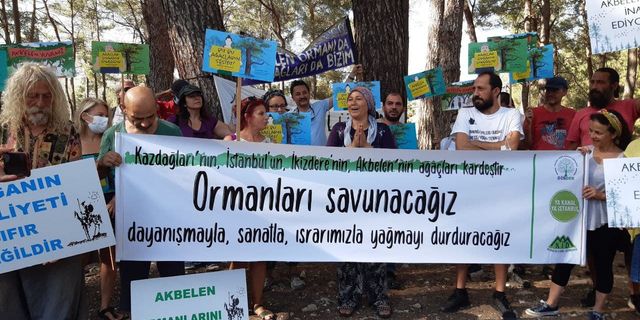 İkizköy'de ağaçlar için direnen yurttaşlara destek ziyareti