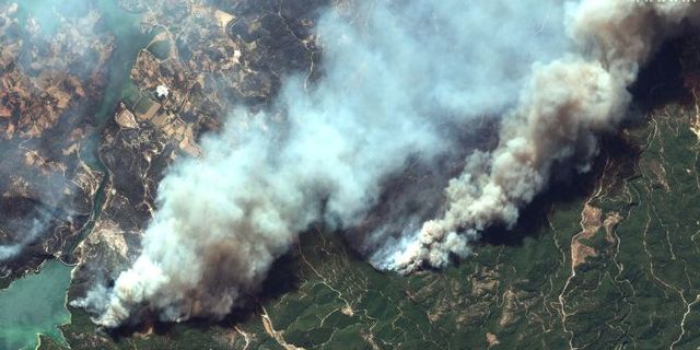 Uydu görüntüleriyle Türkiye'deki orman yangınları
