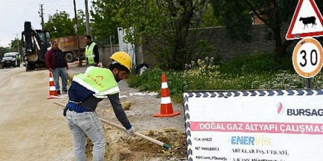 Bursa İznik'te doğal gaz Dırazali Mahallesi'ne ulaştı