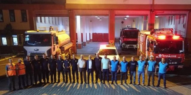 Marmaris’teki yangını söndürmek için Kocaeli 8 araç ve 16 personel gönderdi