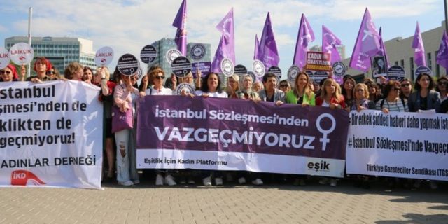 Kadınlar Danıştay önünde: İstanbul Sözleşmesi’nden vazgeçmiyoruz