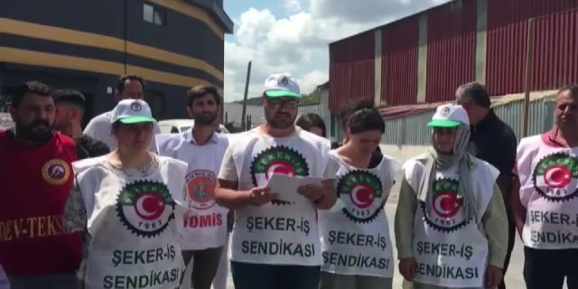 Şeker İş Sendikası dört işçinin sendikalı oldukları gerekçesiyle işten atılmasını protesto etti
