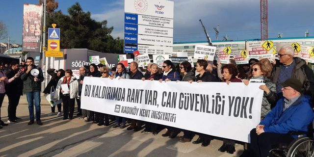 Kadıköy’de viyadük inşaatına protesto