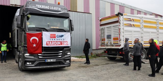 CHP Tekirdağ İl Başkanlığı öncülüğünde toplanan yardımlar deprem bölgesine ulaştı