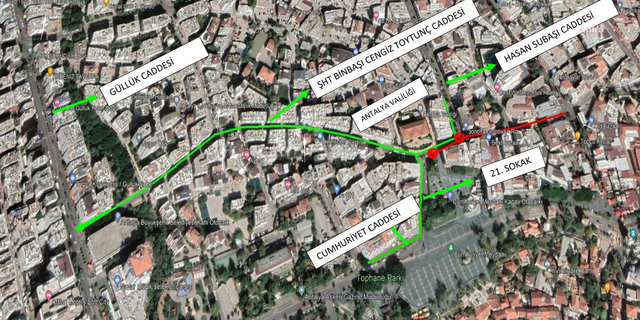 Antalya Büyükşehir Belediyesi, 26 Mart'ta Cengiz Toytunç Caddesi'nin bir bölümünün trafiğe kapatılacağını duyurdu