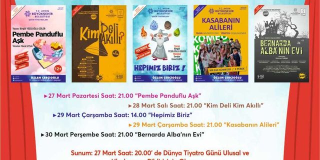 Aydın Büyükşehir Belediyesi Şehir Tiyatrosu’ndan ‘Dünya Tiyatro Haftası’na özel program
