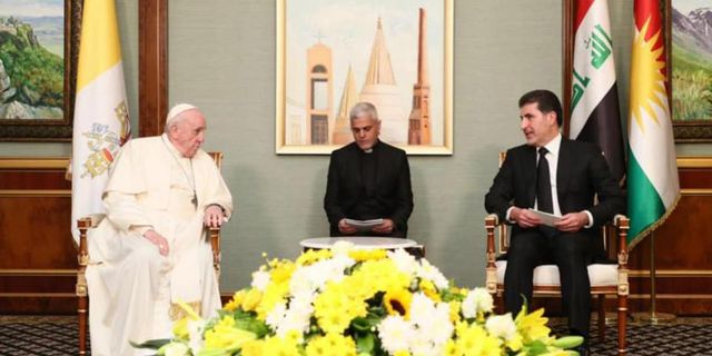 Irak ziyaretini sürdüren Papa Francis Erbil'de