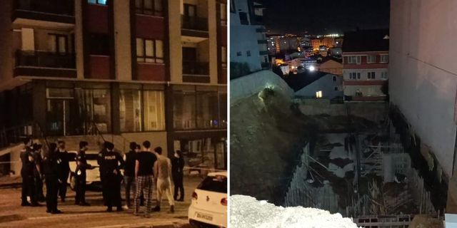 Gebze'de inşaat temelinde toprak kayması: 24 daire tahliye edildi